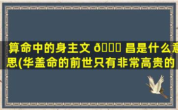 算命中的身主文 🐈 昌是什么意思(华盖命的前世只有非常高贵的人)